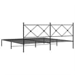 Pemberly Row Powder-Coated Steel King/Double Bed Frame in Black