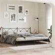 Pemberly Row Powder-Coated Steel King/Double Bed Frame in Black