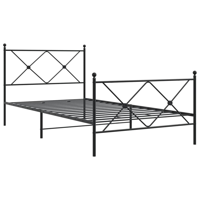 Pemberly Row Contemporary Engineered wood Twin Bed Frame in Black
