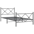 Pemberly Row Contemporary Engineered wood Twin Bed Frame in Black