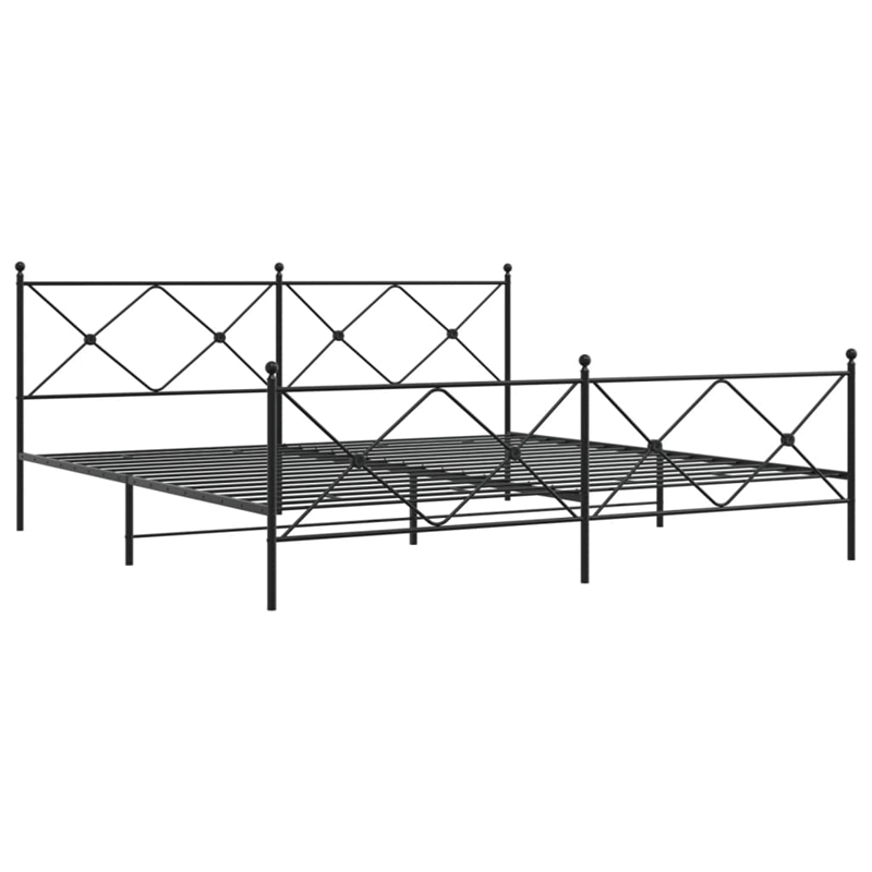 Pemberly Row Rectangular Steel King/Double Bed Frame in Black