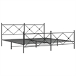 Pemberly Row Rectangular Steel King/Double Bed Frame in Black