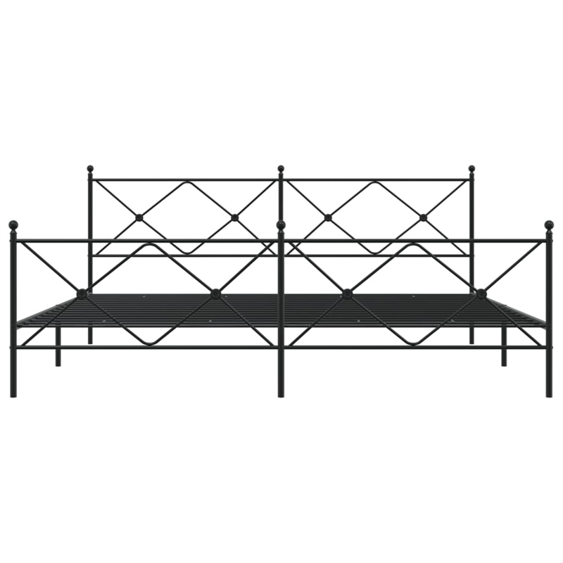 Pemberly Row Rectangular Steel King/Double Bed Frame in Black