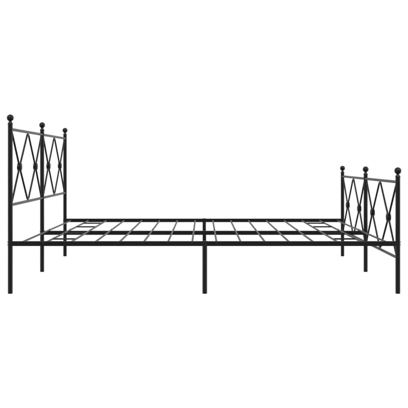 Pemberly Row Rectangular Steel King/Double Bed Frame in Black