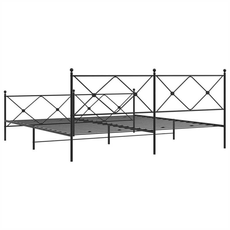 Pemberly Row Rectangular Steel King/Double Bed Frame in Black