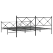 Pemberly Row Rectangular Steel King/Double Bed Frame in Black