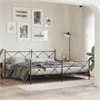 Pemberly Row Rectangular Steel King/Double Bed Frame in Black