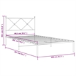 Pemberly Row Powder-Coated Steel Single Durable Bed Frame in White