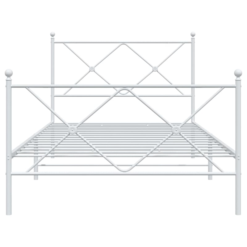 Pemberly Row 39.4 x 78.7 Rectangular Bed Frame in White Steel