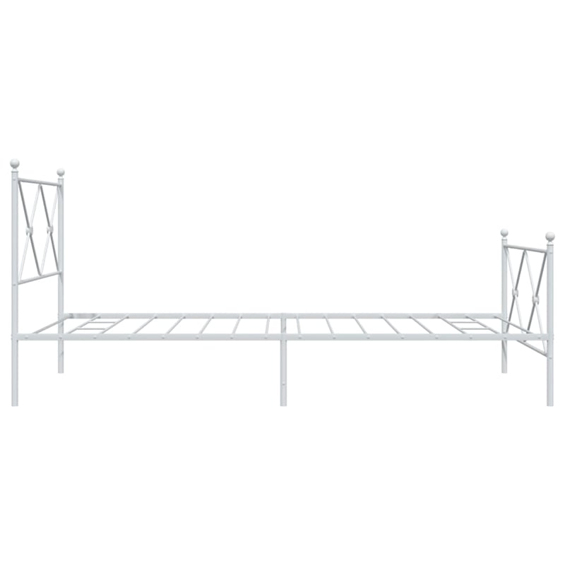 Pemberly Row 39.4 x 78.7 Rectangular Bed Frame in White Steel