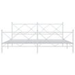 Pemberly Row Contemporary 76 x 80 Rectangular Bed Frame in White Steel