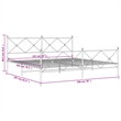 Pemberly Row Contemporary 76 x 80 Rectangular Bed Frame in White Steel