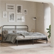 Pemberly Row Contemporary 72 x 80 Durable Bed Frame in Black Steel
