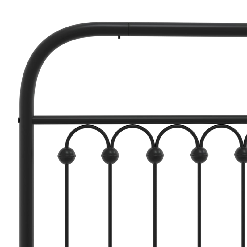 Pemberly Row Rectangular Modern Steel Full Bed Frame in Black