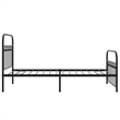Pemberly Row Contemporary Rectangular 39.4x78.7 Bed Frame in Black Steel