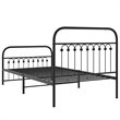 Pemberly Row Contemporary Rectangular 39.4x78.7 Bed Frame in Black Steel