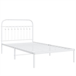 Pemberly Row Rectangular Transitional Steel Twin Bed Frame in White