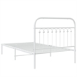 Pemberly Row Rectangular Transitional Steel Twin Bed Frame in White