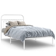 Pemberly Row 39.4 x 78.7 Rectangular Bed Frame in White Steel