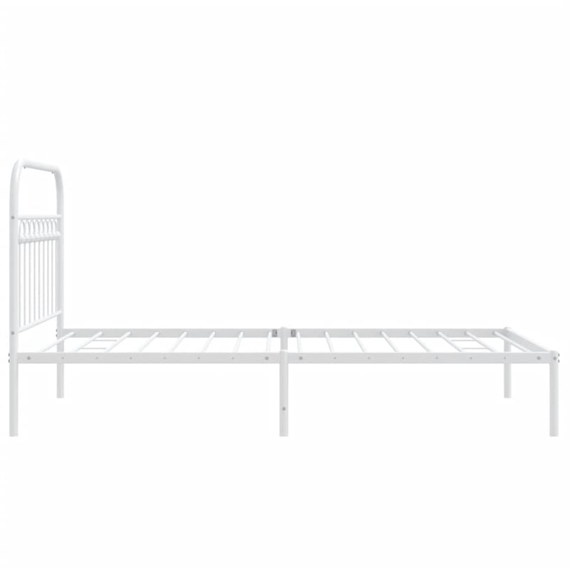 Pemberly Row 39.4 x 78.7 Rectangular Bed Frame in White Steel