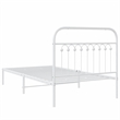 Pemberly Row 39.4 x 78.7 Rectangular Bed Frame in White Steel