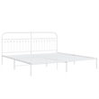 Pemberly Row Rectangular Powder-Coated Steel Full Bed Frame in White