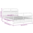 Pemberly Row Rectangular Powder-Coated Steel Full Bed Frame in White