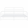 Pemberly Row Contemporary 76 x 80 Rectangular Bed Frame in White Steel