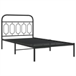 Pemberly Row Contemporary 39.4x78.7 Rectangular Bed Frame in Black Steel