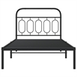 Pemberly Row Contemporary 39.4x78.7 Rectangular Bed Frame in Black Steel