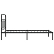 Pemberly Row Contemporary 39.4x78.7 Rectangular Bed Frame in Black Steel