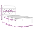 Pemberly Row Contemporary 39.4x78.7 Rectangular Bed Frame in Black Steel