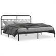Pemberly Row Rectangular Modern Steel Full Bed Frame in Black