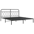 Pemberly Row Rectangular Modern Steel Full Bed Frame in Black