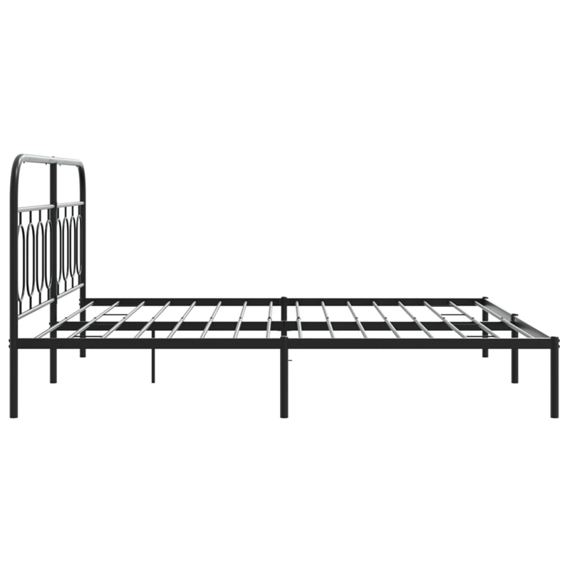 Pemberly Row Rectangular Modern Steel Full Bed Frame in Black