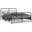 Pemberly Row Rectangular Modern Steel Full Bed Frame in Black