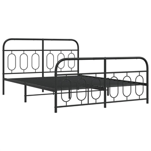 Pemberly Row Rectangular Modern Steel Full Bed Frame in Black