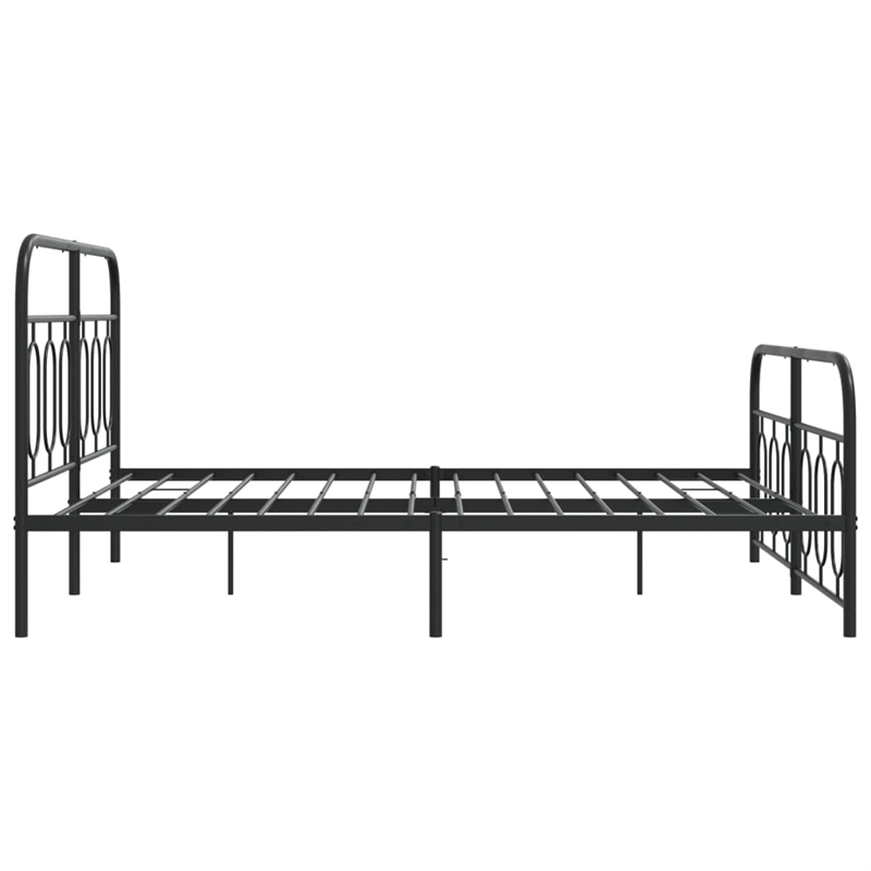 Pemberly Row Rectangular Modern Steel Full Bed Frame in Black