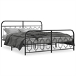 Pemberly Row Rectangular Modern Steel Full Bed Frame in Black