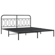 Pemberly Row Rectangular Modern Steel Full Bed Frame in Black
