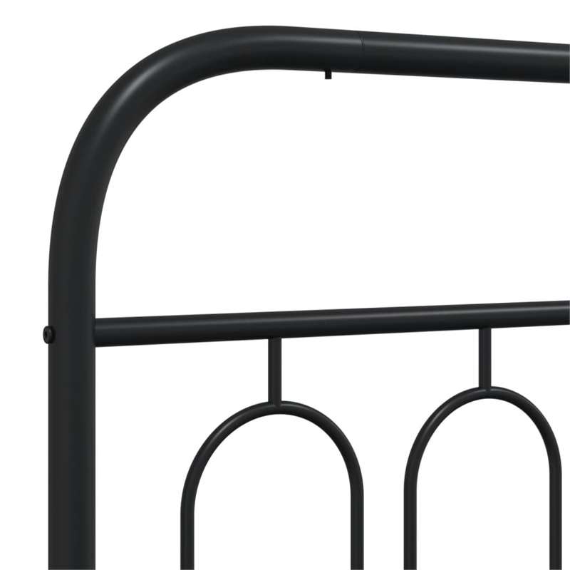 Pemberly Row Rectangular Modern Steel Full Bed Frame in Black