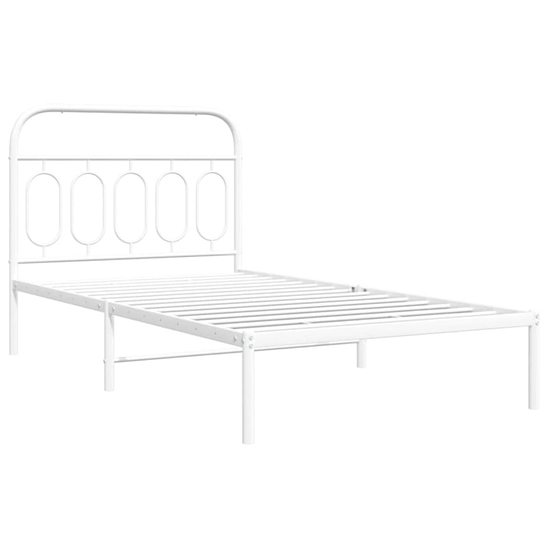 Pemberly Row Contemporary Engineered wood Twin Bed Frame in White