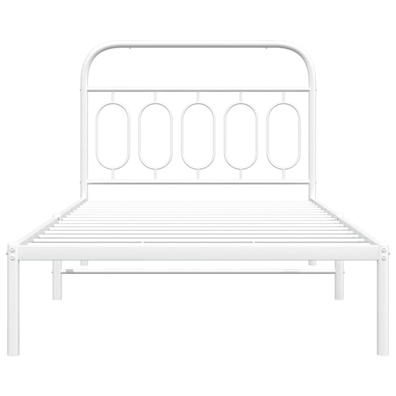 Pemberly Row Contemporary Engineered wood Twin Bed Frame in White