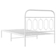 Pemberly Row Contemporary Engineered wood Twin Bed Frame in White