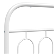 Pemberly Row Modern Rectangular Steel King Bed Frame in White