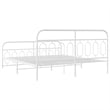 Pemberly Row Rectangular Powder-Coated Steel Full Bed Frame in White