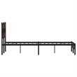 Pemberly Row Engineered Wood Steel Small Bed Frame in Brown Oak