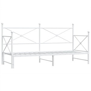 Pemberly Row Contemporary Steel Daybed With Trundle in White