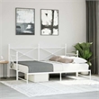 Pemberly Row Contemporary Steel Daybed With Trundle in White