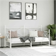 Pemberly Row Contemporary Steel Daybed With Trundle in White